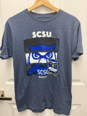 Southern Connecticut State University SCSU Owls Blue Heather Graphic Tee Medium